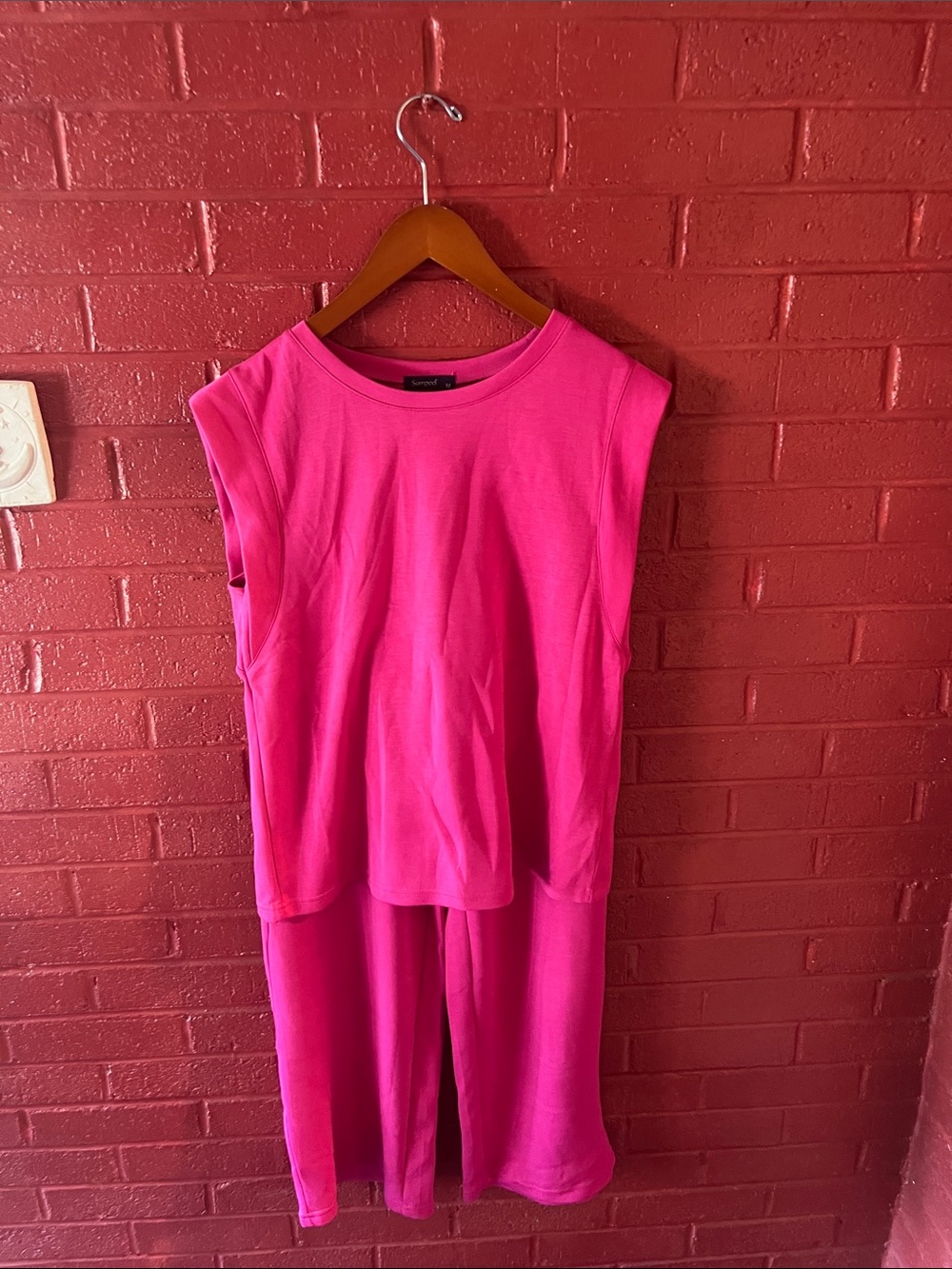 Sleeveless Hot Pink Women's matching set